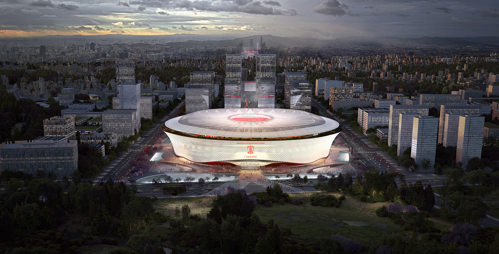 Guanzhou Stadium_IDOM_2_CONVEX_AERIAL_NIGHT